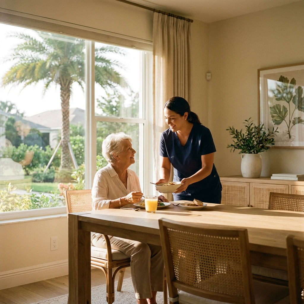 AmityHCP's tweet image. Real care means sharing life’s routines—side by side, at home. Our skilled caregivers in North Palm Beach bring warmth and reliability to every day. Trust is built over meals, not just moments. See how: amityhcp.com #HomeCare #PalmBeach