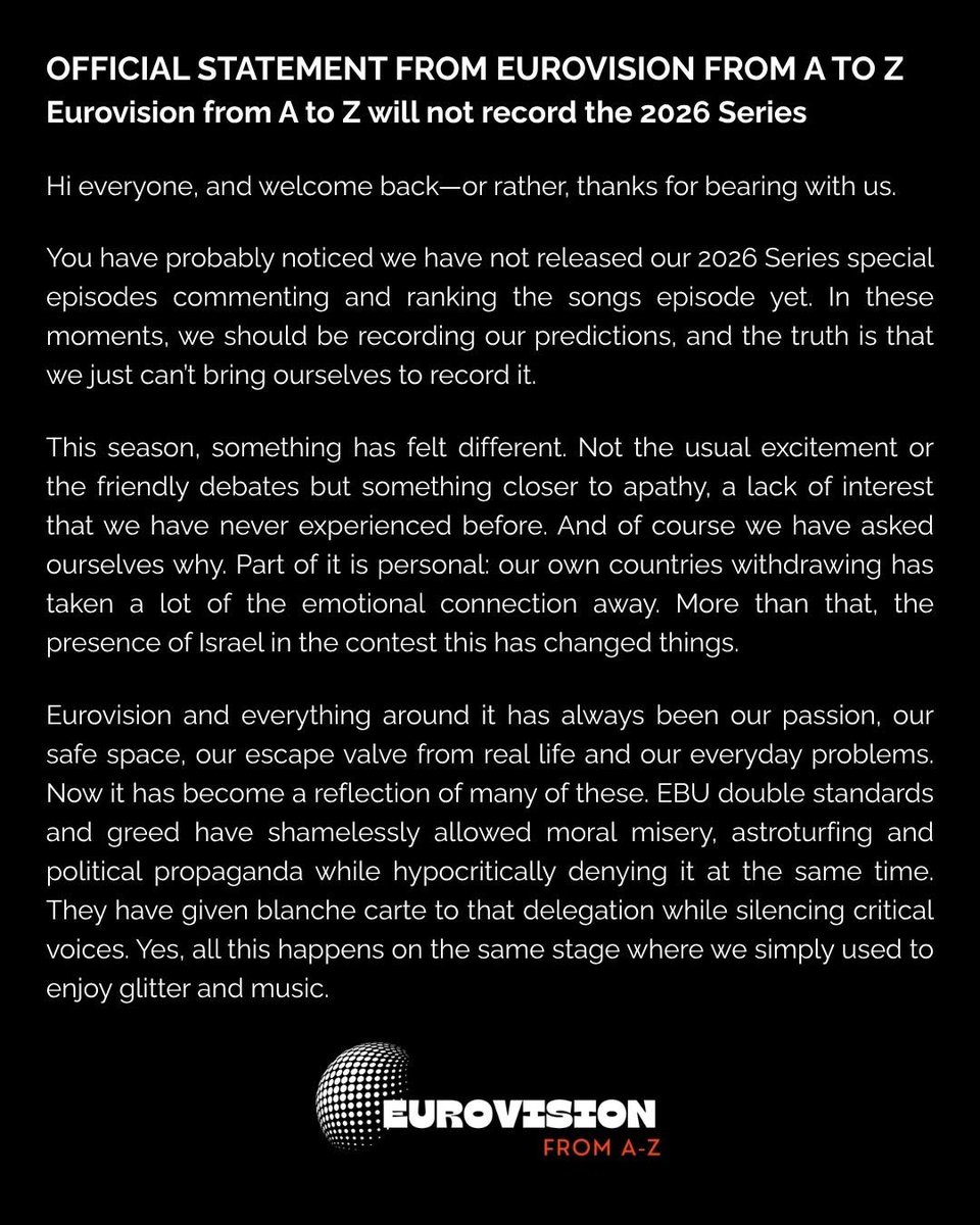 Eurovision from A-Z tweet media
