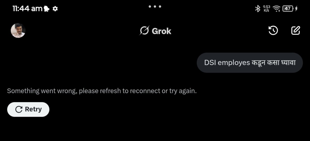 PrashantModi770's tweet photo. Not working @grok , @X what will be issue, pl check n guide for resolution. https://t.co/uBBWXyZiCU