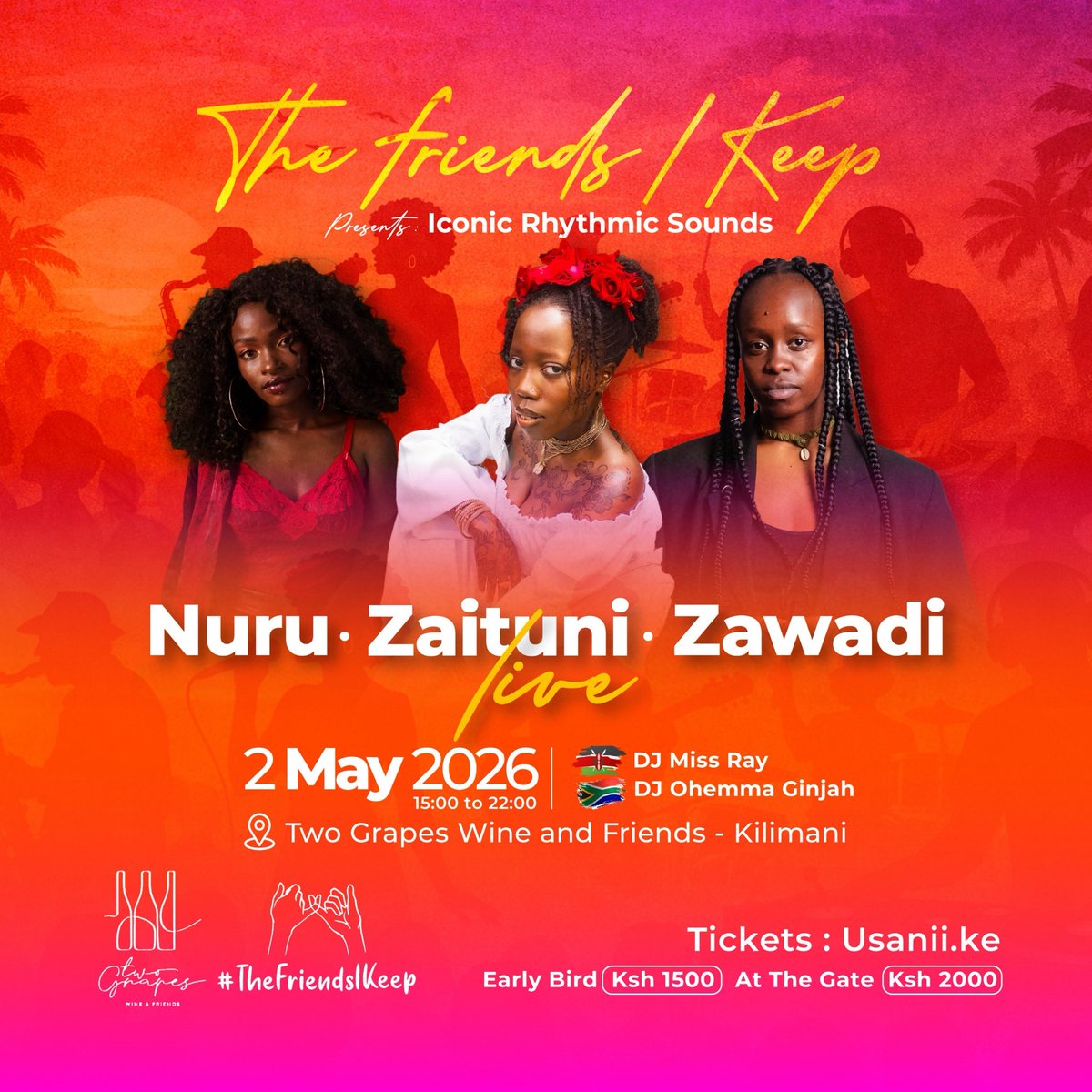hlons1's tweet photo. The man’s not wrong🙌
Catch Zawadi TODAY alongside Nuru &amp; Zaituni live at Two Grapes in Kilimani🤸🏾‍♀️🤸🏾‍♀️🤸🏾‍♀️

Live on decks: DJ Miss Ray &amp; DJ Ohemma Ginjah🎧 https://t.co/DG170r87UD