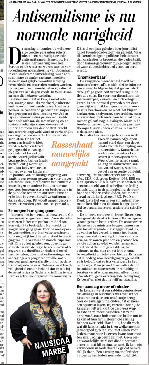 Helaas is het weer helemaal waar was ⁦<a href="/nausicaamarbe/">Nausicaa Marbe 🇺🇦🇩🇰🇬🇱</a>⁩ schrijft: veel praatjes maar regering noch plaatselijke overheid doet geen bal aan het antisemitisme in Nederland, uit angst voor de islam.