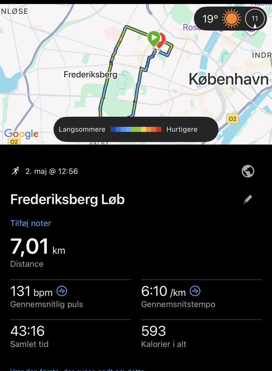 Meget tilfreds med tempo og puls 🥳🥳

Varmen er ikke en god ven 😅
#twrundk