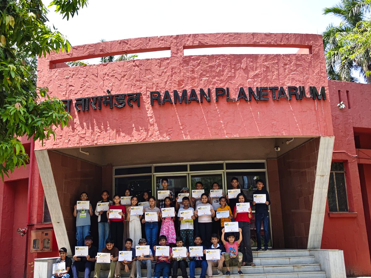 RamanCentre's tweet photo. 🪐🔭 Concluding Session – Astronomy Workshop (Batch 1) at @RamanCentre, a unit of @ncsmgoi @MinOfCultureGoI  🎉
Students received certificates after an exciting journey exploring space, stars, and the universe! ✨🌌#AstronomyWorkshop #STEMFun  #ExploreTheUniverse https://t.co/HmRHBkICcU