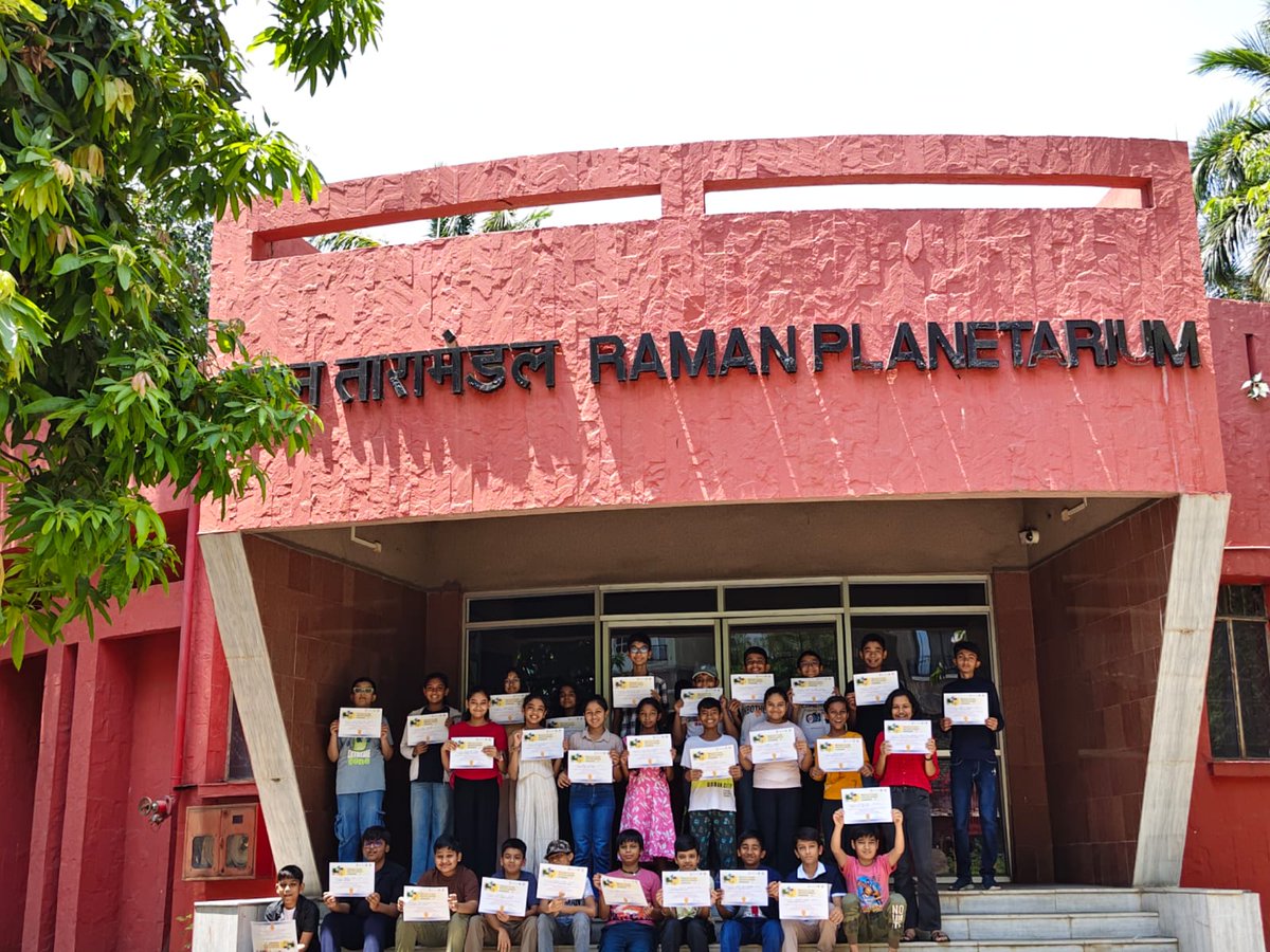 RamanCentre's tweet photo. 🪐🔭 Concluding Session – Astronomy Workshop (Batch 1) at @RamanCentre, a unit of @ncsmgoi @MinOfCultureGoI  🎉
Students received certificates after an exciting journey exploring space, stars, and the universe! ✨🌌#AstronomyWorkshop #STEMFun  #ExploreTheUniverse https://t.co/HmRHBkICcU