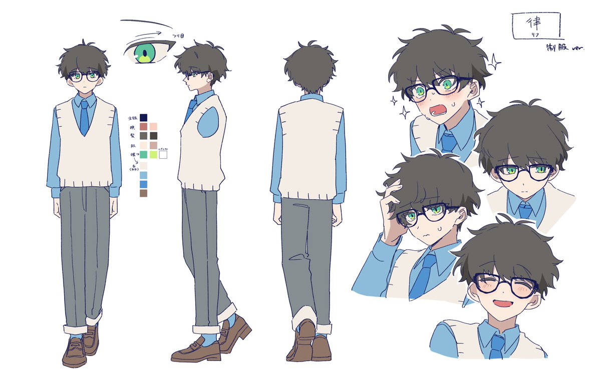 mokemoke_chan's tweet image. 掲載許可いただけましたので、キャラクターデザインも公開します…！律（りつ）くんと千歌（せんか）ちゃんです。よろしくお願いいたします🙇‍♂️