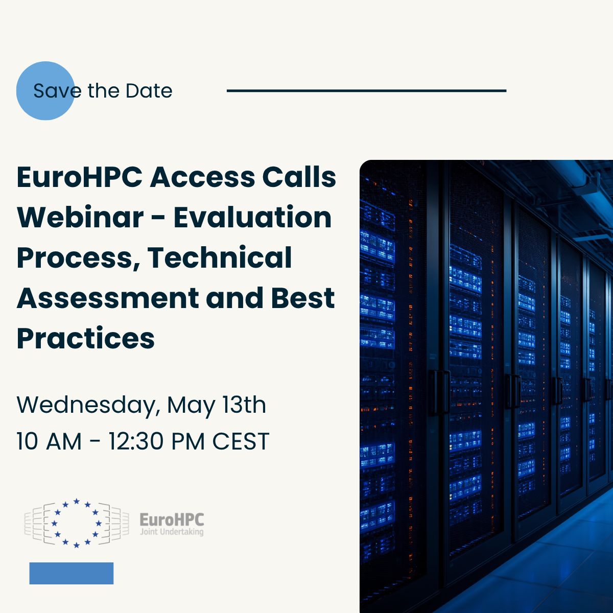 EPICUREHPC's tweet image. 🫵 Curious about how to access Europe’s supercomputers?
Join us for an webinar to discover how to prepare a proposal and benchmark your application effectively for EuroHPC Access Calls.

📅 13 May 2026
🕒 10:00 AM (CEST)

🔗 Register now: shorturl.at/sDIoD

#EuroHPC #HPC