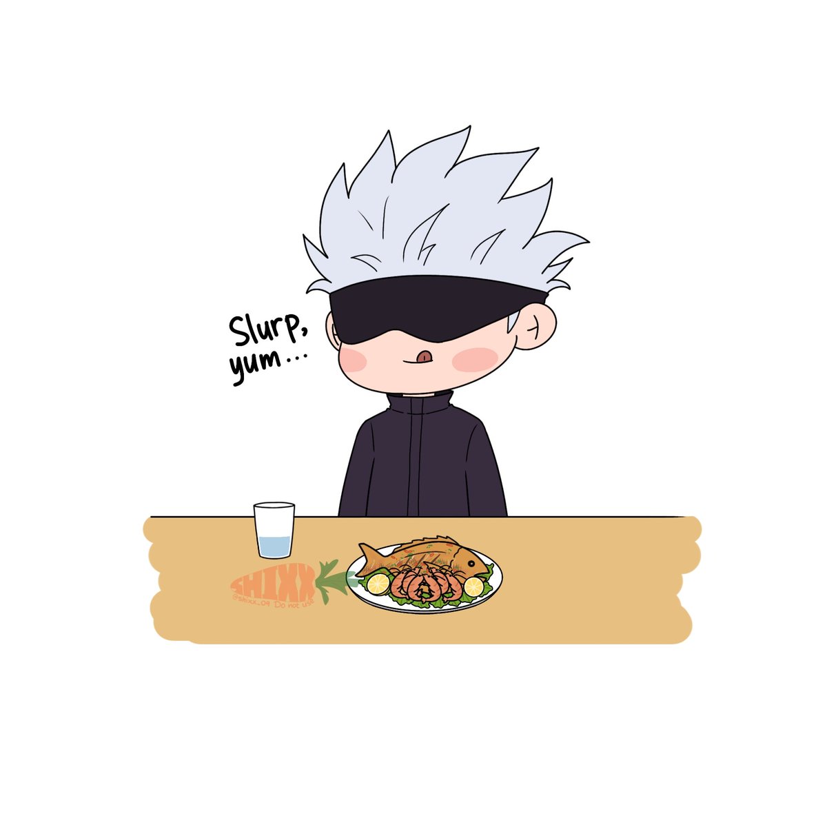 shixx_09's tweet image. Jangan pake sedotan kalo minum air ya 🙏
#gojo #jjk #fanart #shixxart #DoNotUse