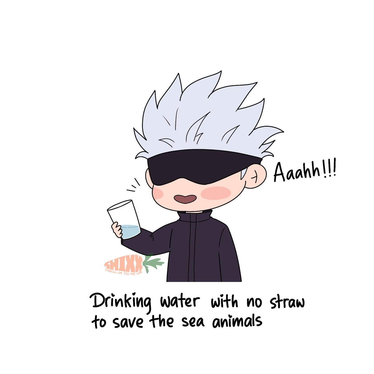 shixx_09's tweet image. Jangan pake sedotan kalo minum air ya 🙏
#gojo #jjk #fanart #shixxart #DoNotUse