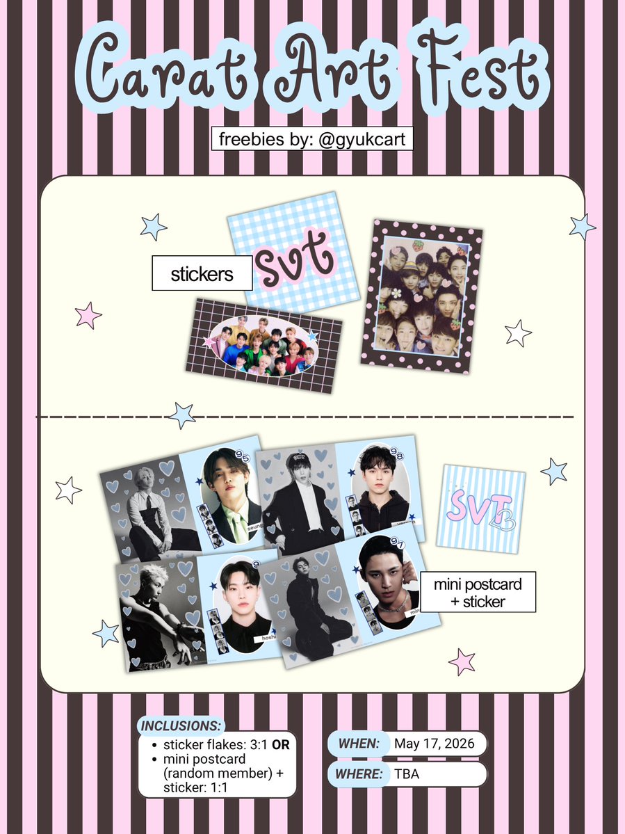 caf freebies by <a href="/gyukcart/">magui</a> 🍥⭐💘

𖦹 likes &amp; rts are appreciated
𖦹 limited quantity only
𖦹 open for trades <3

see ü at #CaratArtFest2026! 💟
