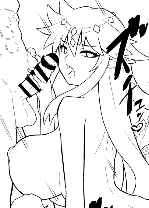 #NSFW ※R18_爆乳エルフ漫画のペン入れ 