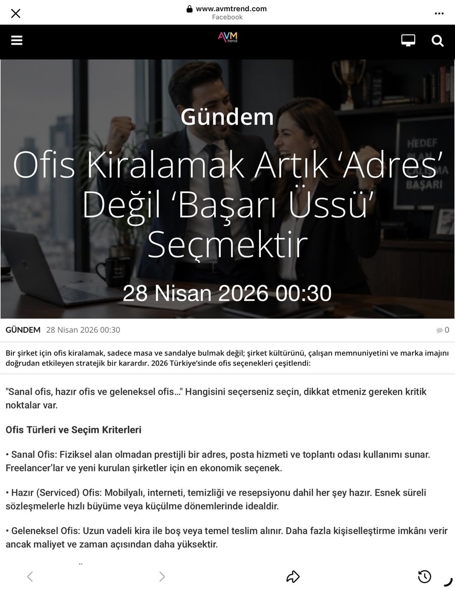 KentPostasi's tweet photo. Ofis Kiralamak Artık 'Aderes' Değil "Başarı Üssü" Seçmektir
https://t.co/U3FFPHZeMY
#ofis #ofiskiralama #ofistönetimi #avmtrend #enginyıldırım https://t.co/LBlO8jZvt8