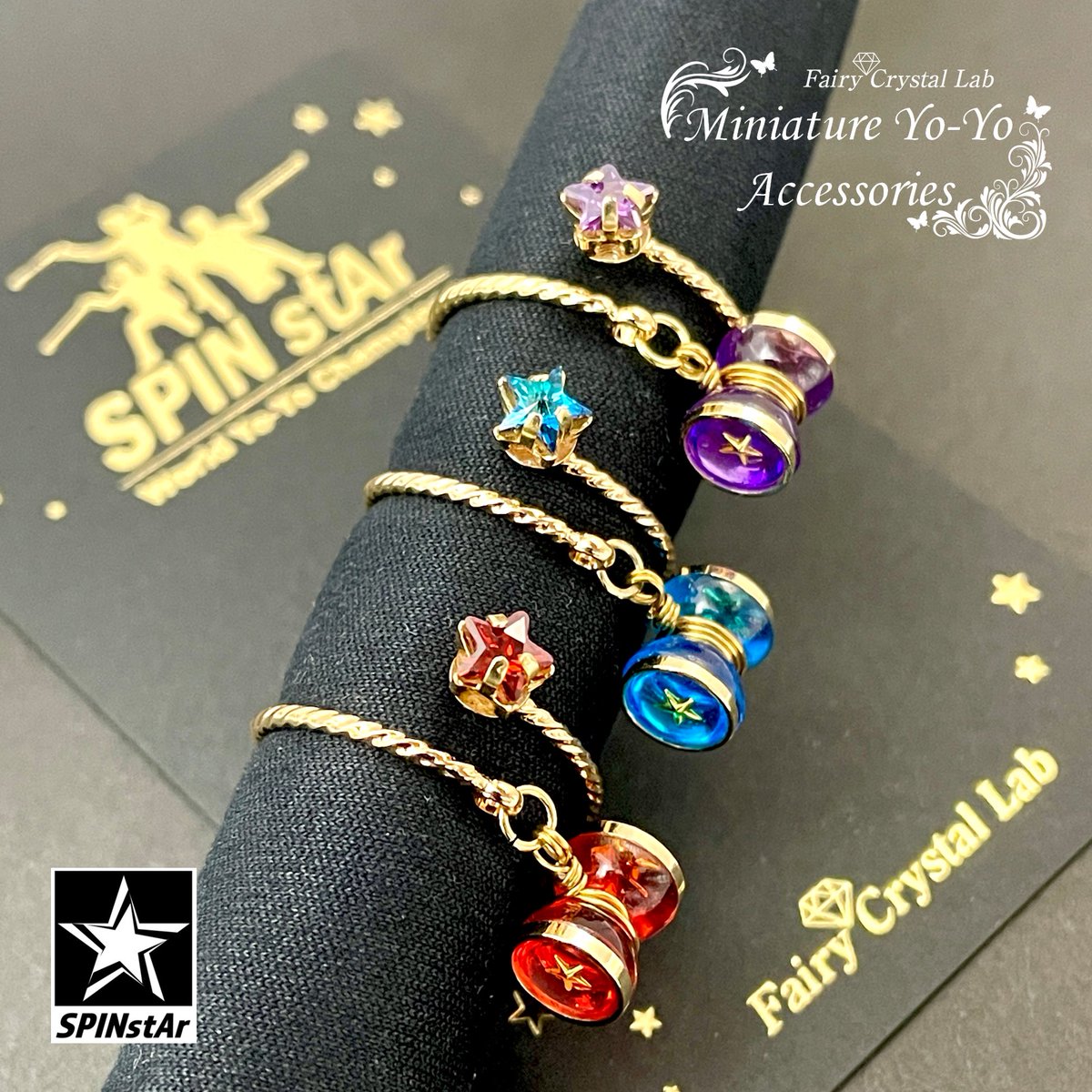 FairyCrystalLab's tweet photo. SPIN stArアクセサリーは、以下の3種類になります✨
・ペンダント
・ピアス/イヤリング
・オープンリング
ピアス/イヤリングやリングにつきましては、これまでイベントのみでの販売でしたが、いよいよWebにて販売いたします⭐️
各色数量限定です!!
お見逃しなく🪀🪀🪀✨
https://t.co/TYorIEGqaY https://t.co/XaWFPctXUv