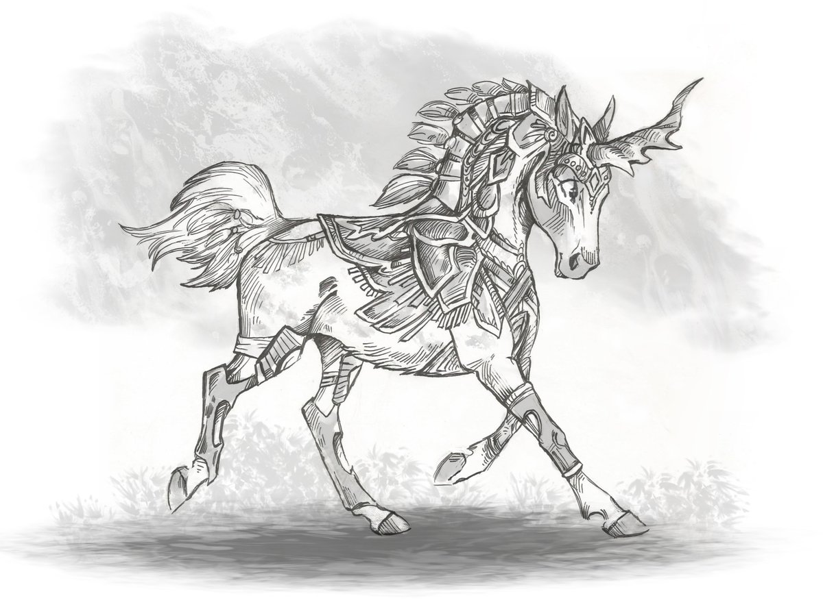 Taski_Guru's tweet image. Line art of fantasy equine knight adoptables (closed)
#lineart #king #unicorn #line_art #armor #horseoc #foal