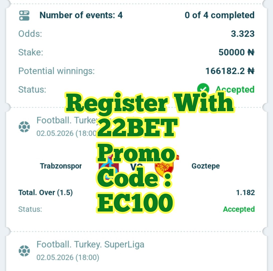ECPREDICTS's tweet photo. Register &amp; Play Today's Predictions On 22BET
How to load code on 22BET 👇
https://t.co/9oeA9tB2Wm…
Booking Code 👉 159H5
Download The Mobile app &amp; Register 👇
https://t.co/Uu2Ae3mSNj
Register through Website 👇
https://t.co/GE3SlGa6DP
Use the Promo code EC100 
To get huge Bonus https://t.co/rzqH5uq4Q5