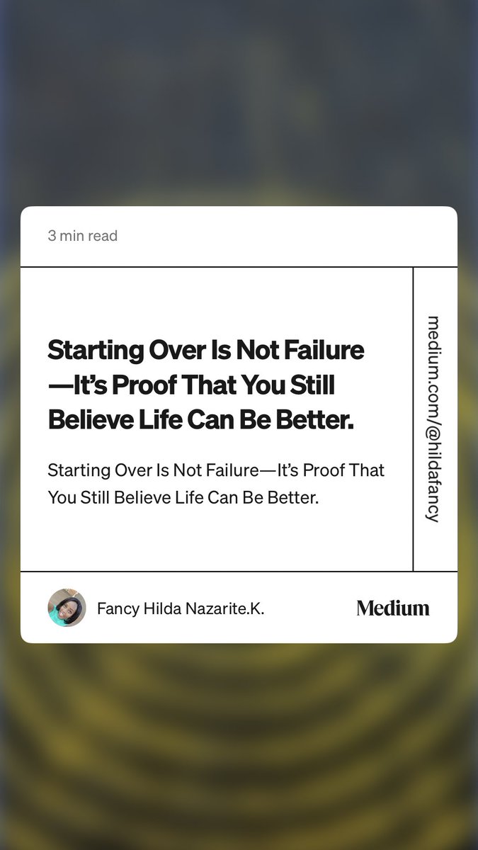 FNazarite's tweet photo. “Starting Over Is Not Failure — It’s Proof That You Still Believe Life Can Be Better.” https://t.co/m3hTE1UtOd https://t.co/XAePd6uaCJ