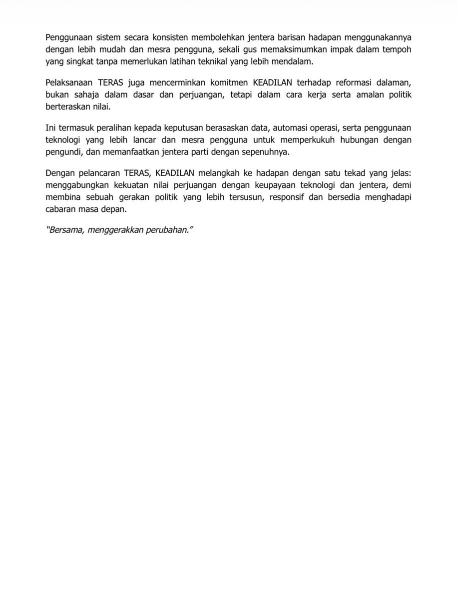 KEADILAN's tweet photo. KENYATAAN MEDIA

𝐊𝐄𝐀𝐃𝐈𝐋𝐀𝐍 𝐀𝐊𝐀𝐍 𝐌𝐄𝐍𝐆𝐆𝐔𝐍𝐀𝐊𝐀𝐍 𝐀𝐈 𝐃𝐀𝐋𝐀𝐌 𝐏𝐄𝐑𝐒𝐄𝐃𝐈𝐀𝐀𝐍 𝐌𝐄𝐍𝐆𝐇𝐀𝐃𝐀𝐏𝐈 𝐏𝐈𝐋𝐈𝐇𝐀𝐍 𝐑𝐀𝐘𝐀 𝐔𝐌𝐔𝐌

2 May 2026 | Petaling Jaya https://t.co/ansFCQyB7H