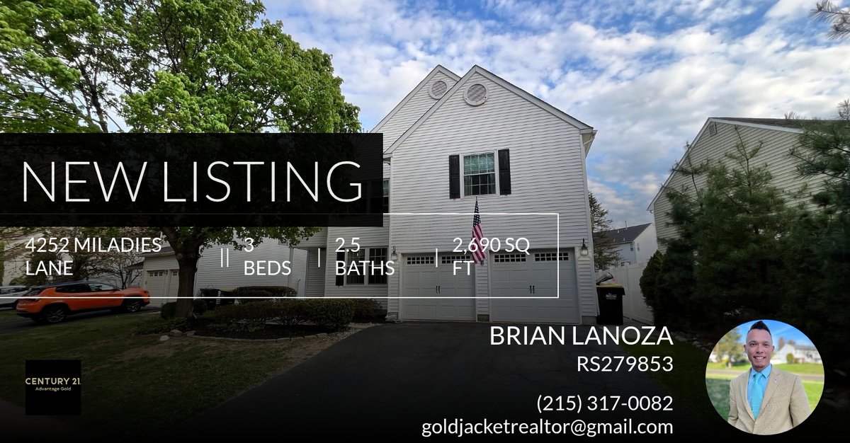 PhillyNSuburbs's tweet photo. 📍 New Listing 📍 Take a look at this fantastic new property that just hit the market located at 4252 Miladies Lane in Doylestown. Reach out here or at (215) 317-0082 for more information

Brian P. Lanoza  
"Your Friend in the Real... https://t.co/EvjY9yzn75 https://t.co/TRRKUUUfMk