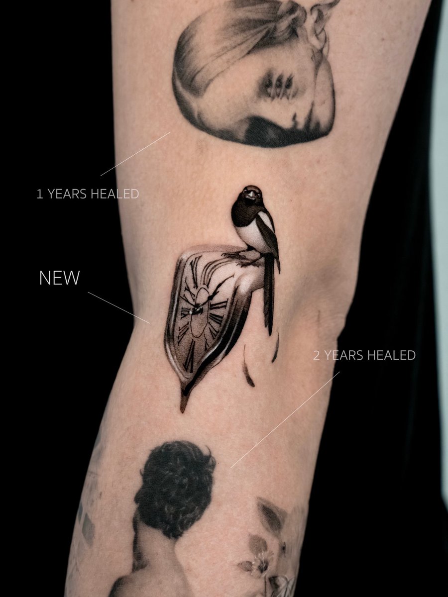 moojitattoo's tweet image. 🪶🕰️ #tattoo