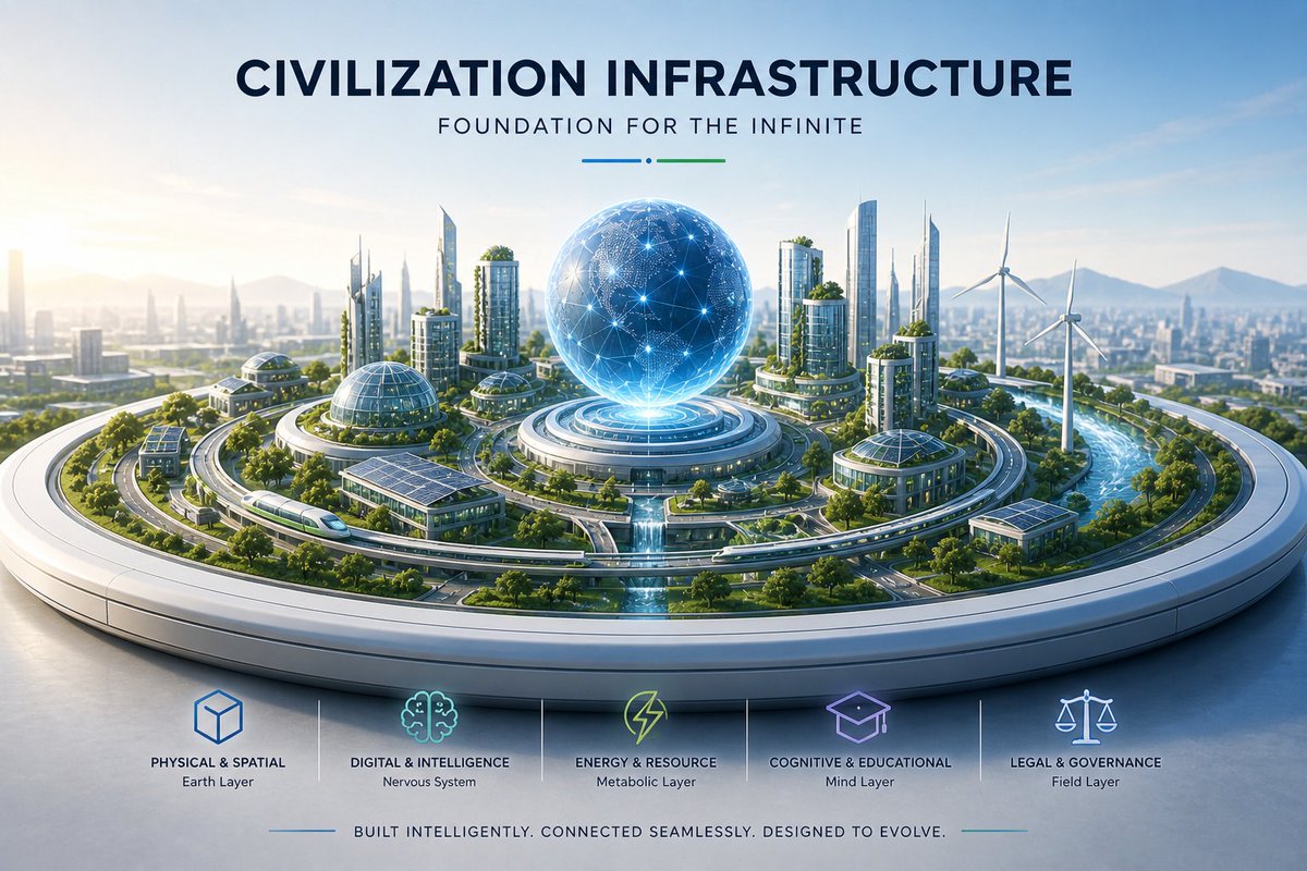 Zumosun's tweet image. Infrastructure is evolving.

From static → intelligent
From consuming → energy-positive
Welcome to Civilization Infrastructure.

#Future #Innovation #CivilizationInfrastructure