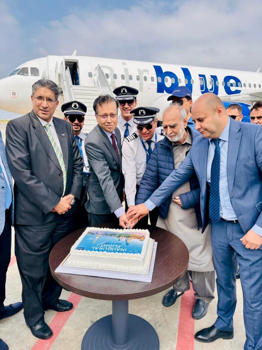PakinAzerbaijan's tweet photo. A new milestone achieved in 🇵🇰🇦🇿 relations. Airblue has started direct flights from Lahore to Baku. PIA and AZAL already operate direct flights between our brotherly countries.
🇵🇰🤝🇦🇿 https://t.co/yzvXW0RyGE