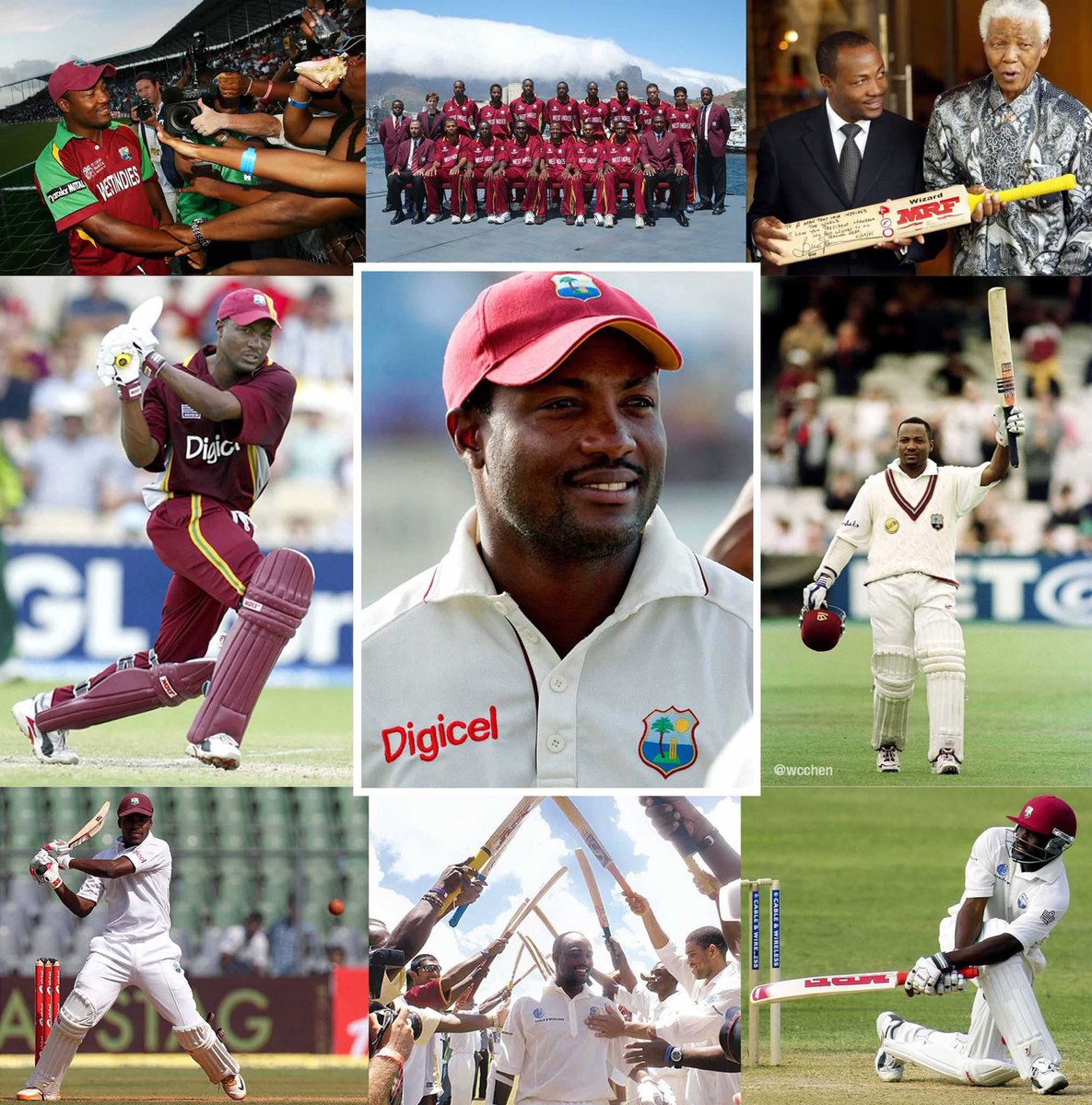 wcchen's tweet photo. Brian Charles Lara, Legendary #WestIndies cricketer, born 57 years ago today on 2 May 1969, in Santa Cruz, #TrinidadandTobago. Holds records for highest individual scores in first-class and Test cricket; widely acknowledged one of the greatest batsmen of all time. #Caribbean #BrianLara 
https://t.co/8mapc8mgQ1