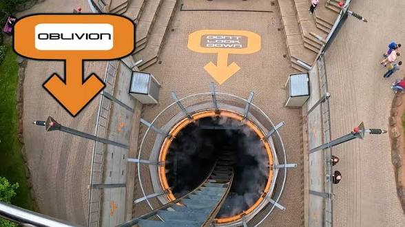 MarkDABond's tweet image. Fun Fact!

Im Alton Towers, UK is a rollercoaster ride called #OBLIVION.

The drop doesn't look high, but it is when you're on top.

You drop into a misty tunnel so it looks like you're heading into concrete.

I don't do heights or rollercoasters well.

Speed ~ 1G.

I did good.