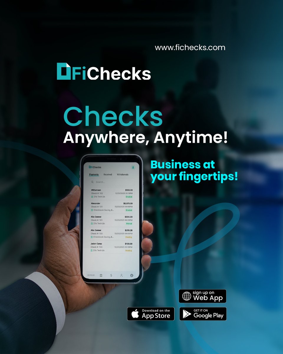 fichecks's tweet photo. Manage all your check payments on the go. Write, send and track everything in one place anytime, anywhere.
#fichecks #checkpayments #businesspayments #echeck https://t.co/dcAc6kg3SY