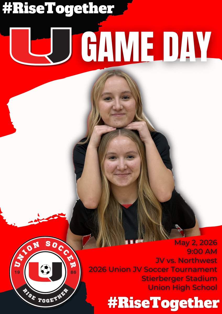 UHSSoccer's tweet image. It’s GAME DAY! Union JV hosts Northwest in the 2026 Union JV Soccer Tournament! #RiseTogether
