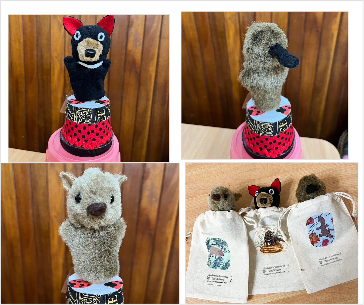 clewerdebra's tweet image. Aussie animal finger puppets handmade right here in Tasmania. This order was collected yesterday. #puppets #handmade #Australia