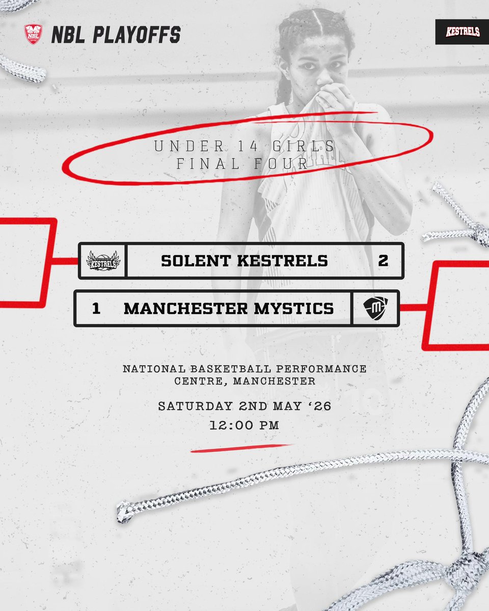 SolentKestrels's tweet photo. Final Four 2026 tips off now! 

Good luck to our U14 Girls &amp; U18 Men who take the stage today. 

#KestrelsFamily #FinalFour https://t.co/TpuXQLpVNX