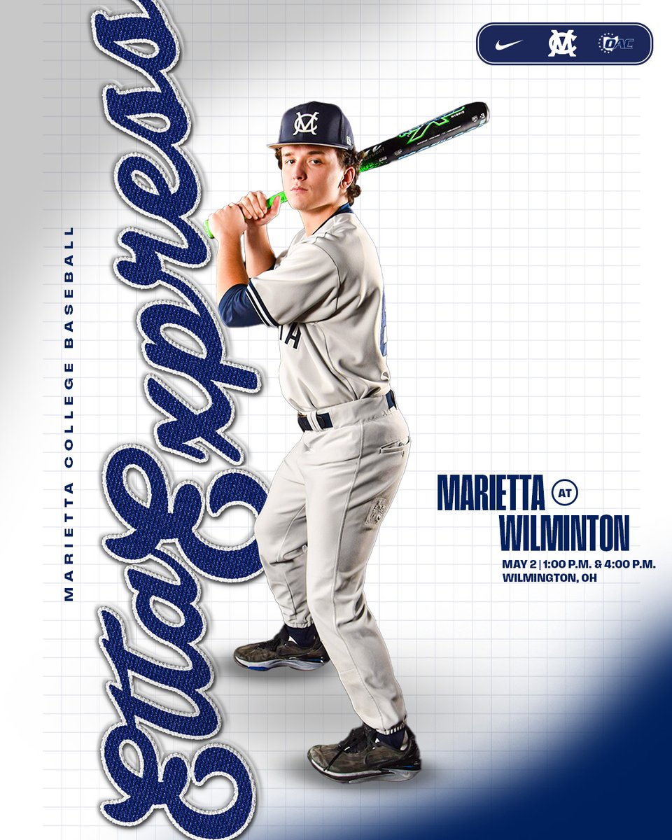MariettaPioneer's tweet photo. 🚨⚾️🚨⚾️🚨⚾️
@EttaExpress_MC closes out the regular season on the road at Wilmington today. Follow all the action online. #PioNation #EttaExpress #d3baseball
⏰ 1:00 pm DH
📍 Wilmington, OH
📺 https://t.co/K6E3fGyufn
📊 https://t.co/kpkSmXveBh
📻 https://t.co/G4x5IhBoja https://t.co/A9PsoJPcKO
