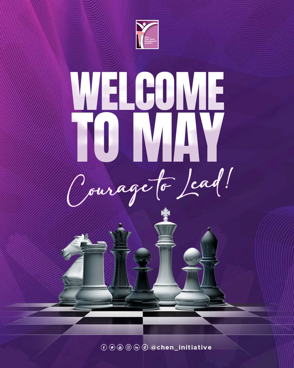 Chen_Initiative's tweet image. Hapy New Month!!
Welcome to the month of May

May you find the courage to lead where others hesitate, and the strength to walk your path without losing yourself.
Go boldly!

#happynewmonth #may #youth #teen #chencares #ctydi