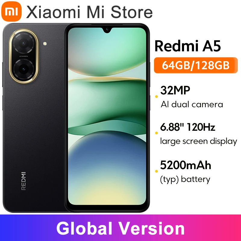 aliexpressbdeal's tweet image. 27 / 
BIG Promotion #11.11 #blackfriday #cybermonday !!!
Redmi A5 Global Version UNISOC T7250 processor 6.88" large screen display Supports 15W fast charging 32MP main camera

Purchase link: s.click.aliexpress.com/e/_c4kPl8uf

Make your order quickly or add to your c