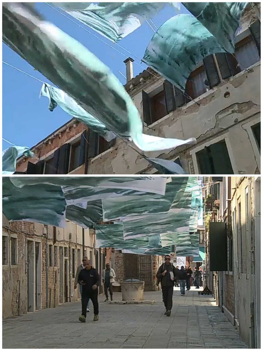 FloraeOlga's tweet image. Sugli stessi fili dove viene steso il bucato: a Castello, l'arte è partecipata
#Venezia