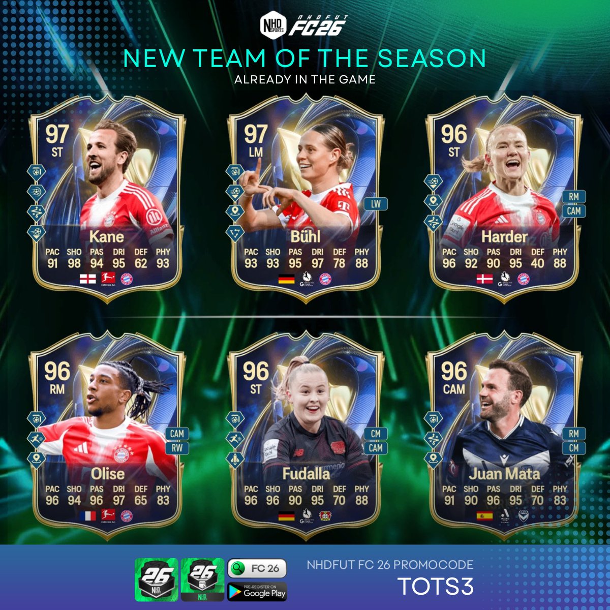 nhdfut's tweet photo. 🎉 #TOTS
TEAM OF THE SEASON week 3 already in NHDFUT #FC26 now! https://t.co/n8lbsfZPqH