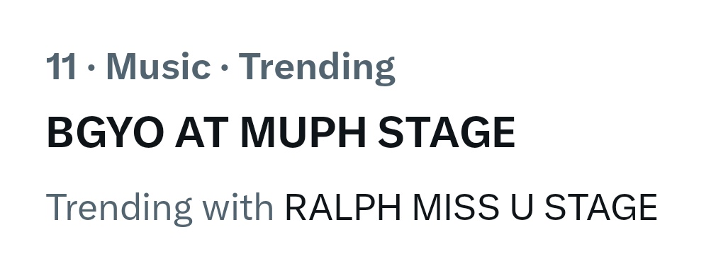 BGYOtrendsofc's tweet photo. TRENDING UPDATE 

We are now at top 11! Can we push more for top 10? 

BGYO AT MUPH STAGE
#BGYO @bgyo_ph https://t.co/reYc0LY8Dv