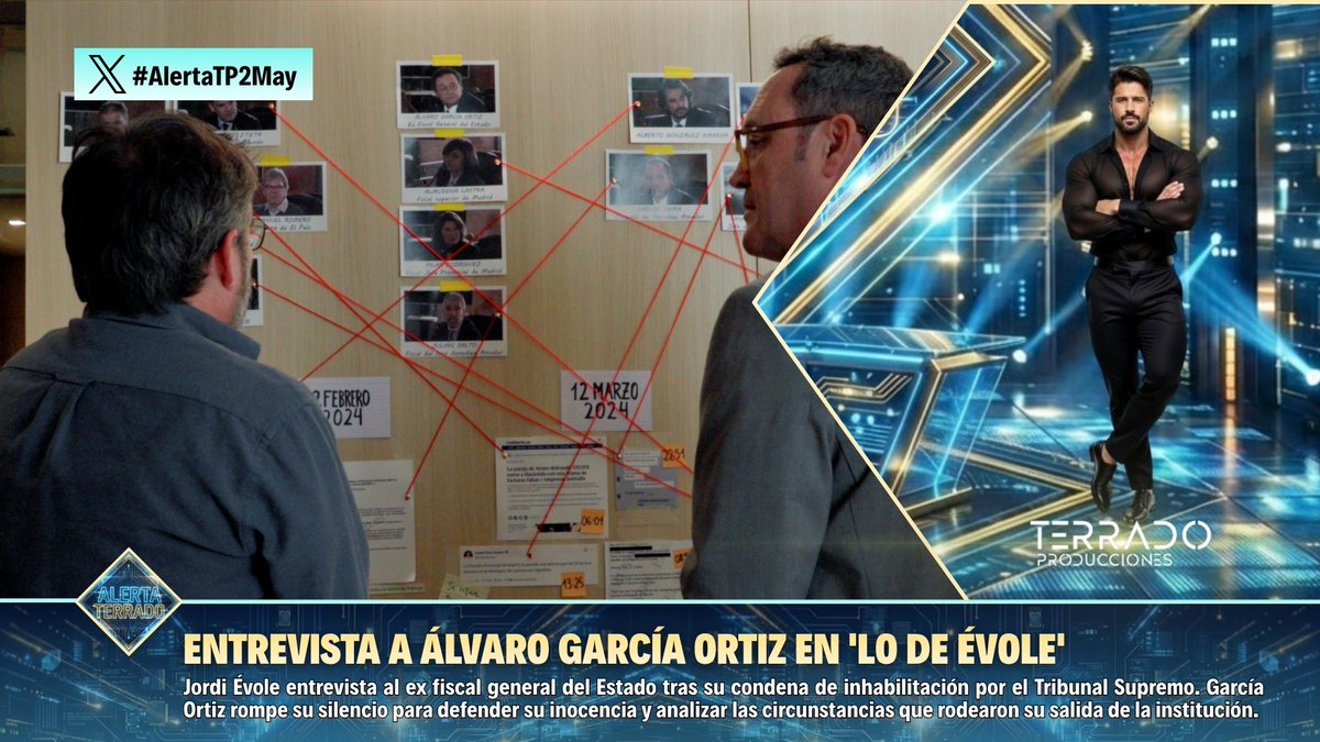🎤 Álvaro García Ortiz rompe su silencio con Jordi Évole tras su condena por el Tribunal Supremo.

⚖️ El exfiscal defiende su inocencia y analiza las polémicas.

📺 Una entrevista clave para entender las tensiones entre la justicia y la Fiscalía en España.

⚠️ #AlertaTP2May