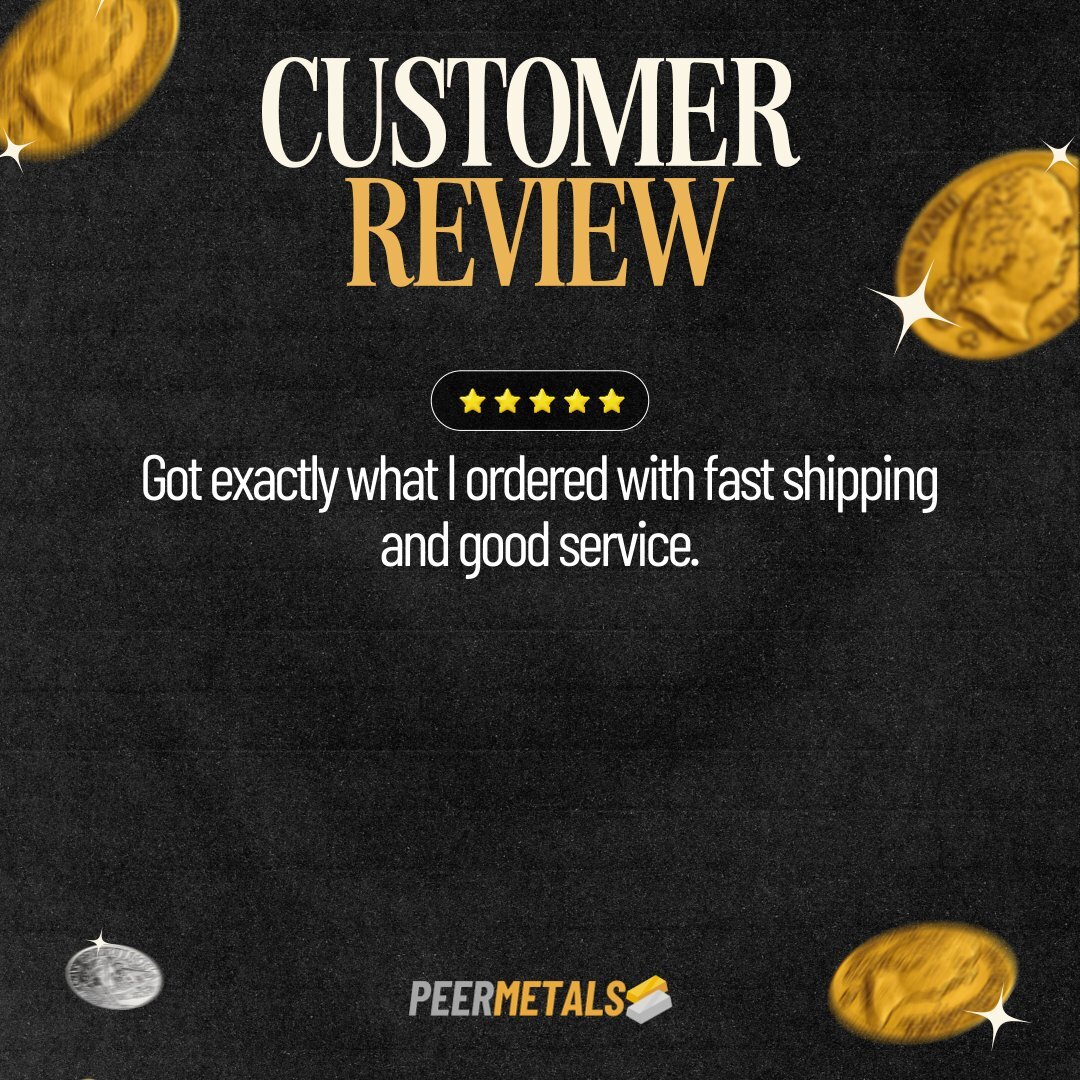 peermetalslist's tweet image. Jason's 5-star review says it all! ✨
"Exactly what I ordered with fast shipping and good service."

Real reviews, real trust. PeerMetals.
Shop precious metals with confidence. PeerMetals.com!

#PreciousMetals #CustomerService #FastShipping #Trust #Quality #PeerMetals …