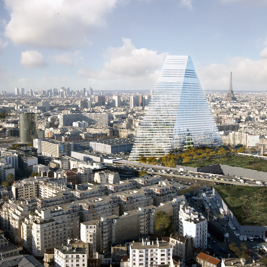 Herzog &amp; de Meuron’s 42-story Triangle Tower in Paris has officially topped out at 180 meters, marking the first major skyscraper built in the city's center since 1973. Scheduled for completion in late 2026, the mixed-use tower features a distinctive pyramid shape and
