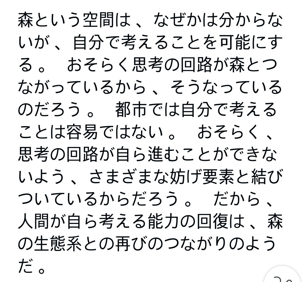 켄고씨의 스스로 생각하는 힘 이야기를 듣고 나의 숲생활 체험을 기반으로 이렇게 생각해 보았다