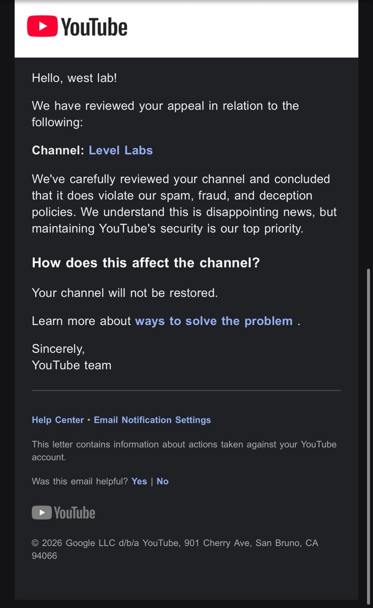 LevelLabs2gvb's tweet photo. @FairyLabYT @TeamYouTube I'm very sorry, @TeamYouTube my talk/entertainment channel was blocked just like that, it's unfair! https://t.co/5lMRxre1LJ