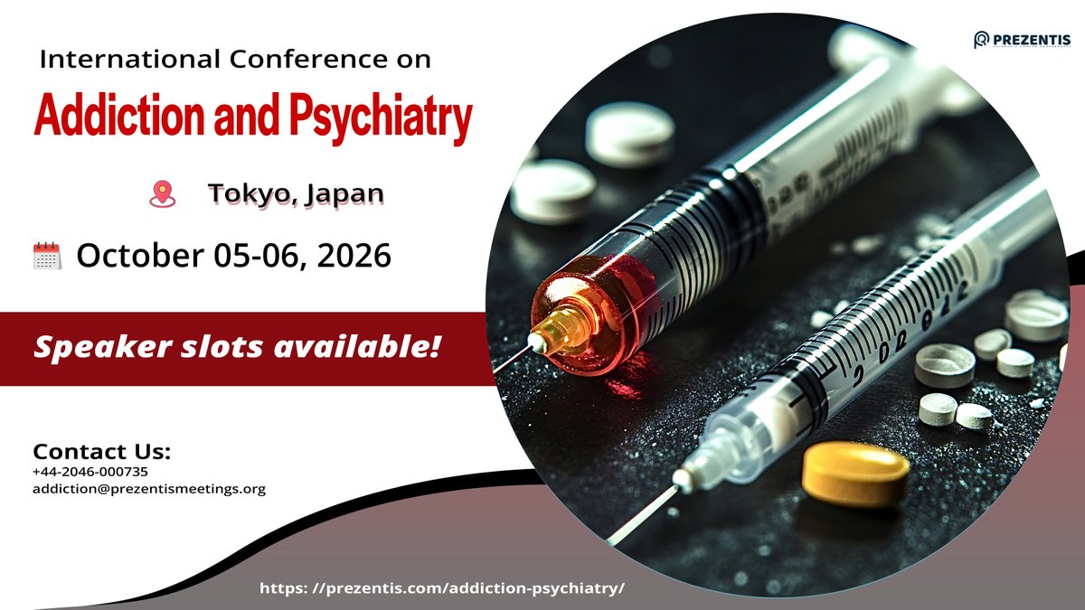 alice_dais76391's tweet image. Advancing addiction science beyond the lab.
Be part of global innovation at #Addiction2026
 Submit your Abstract
 prezentis.com/addiction-psyc…
#AddictionTreatment #PsychiatryConference