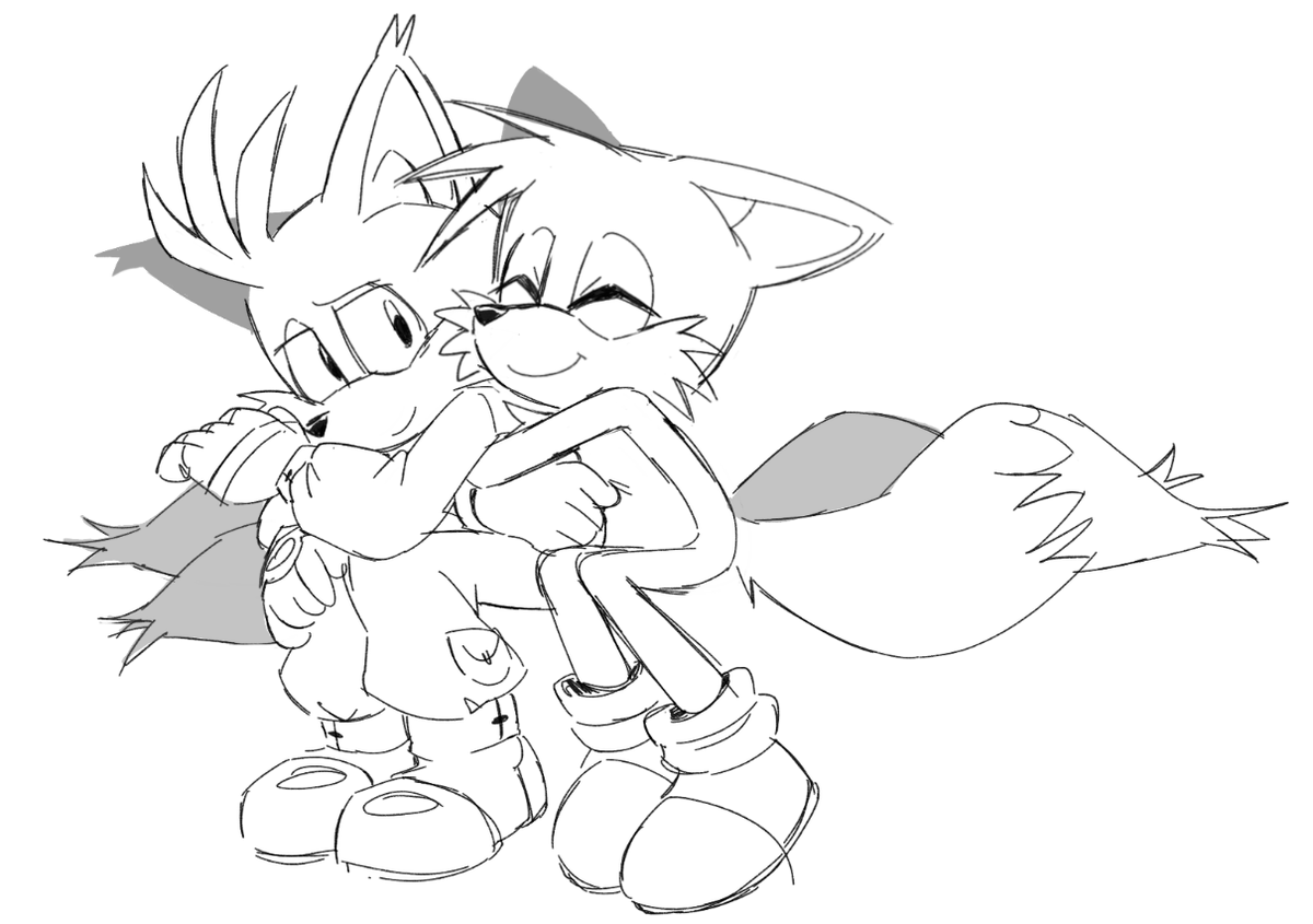 mwlss_'s tweet photo. hug #sonicprime #tailsthefox #ninethefox https://t.co/tWcFMXsft5
