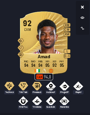 Dominicwess's tweet photo. @underdogg__ @connFUT Take it from me, who has 1k games on my Amad, technical is so nice on him! https://t.co/FpHRvwnjQS