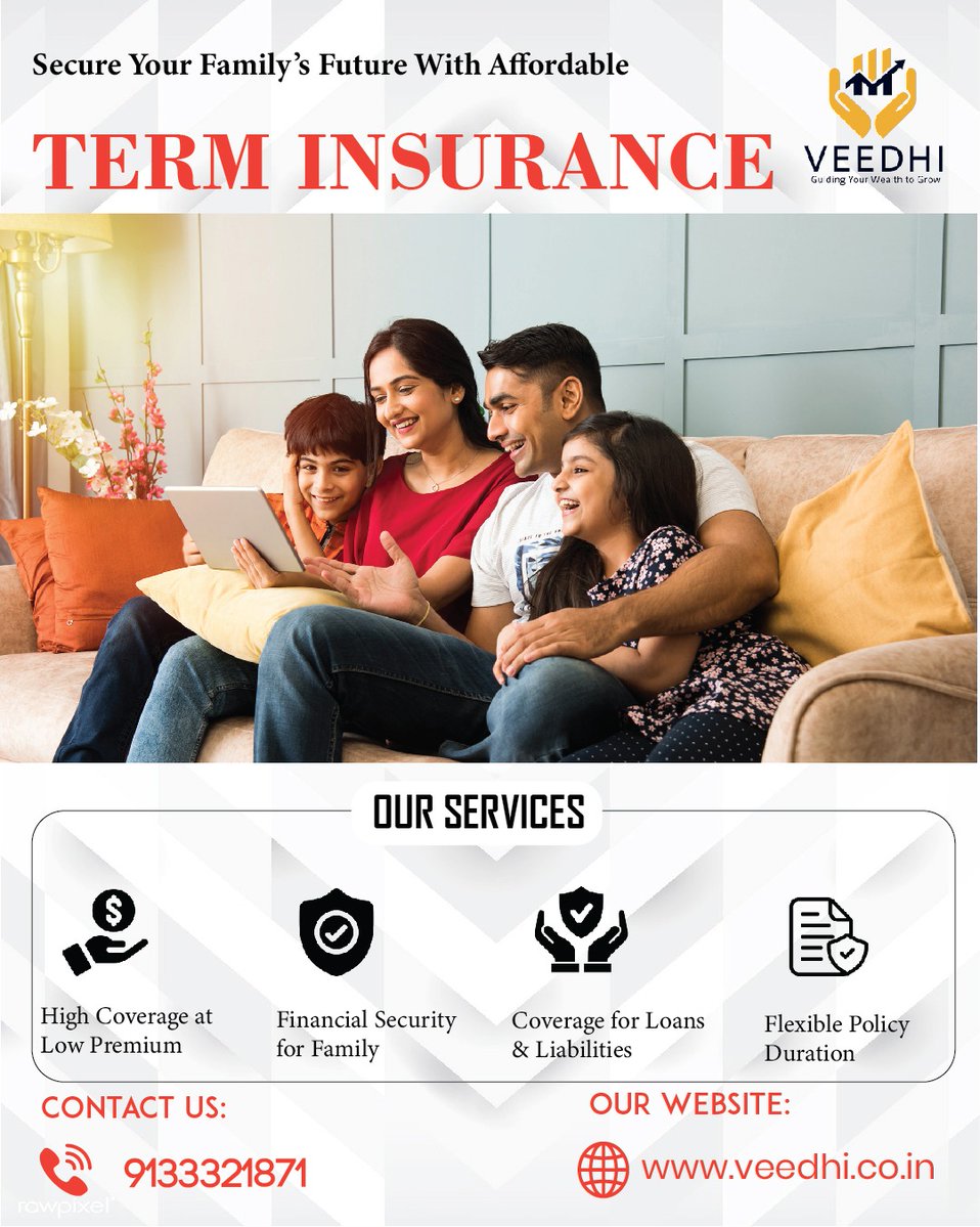 IVeedhi91004's tweet image. Secure your family’s future with affordable Term Insurance from VEEDHI. 
✅ Financial Security
✅ Affordable Premiums
✅ Family Protection
📞 9133321871
🌐 veedhi.co.in
#TermInsurance #FamilySecurity #VEEDHI #SecureFuture
