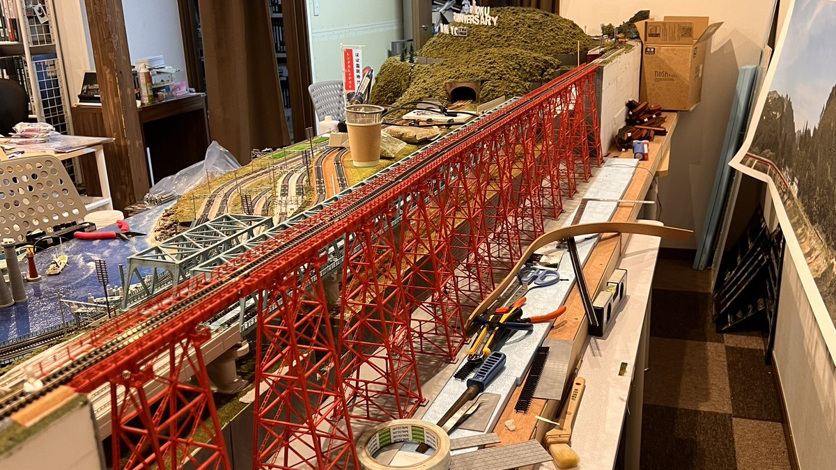 hobojnr's tweet photo. 3.4番線橋脚下及び開通！
6番線余部橋梁開通！

余部橋梁バンザイ🙌 https://t.co/R8JQ0YFBq4