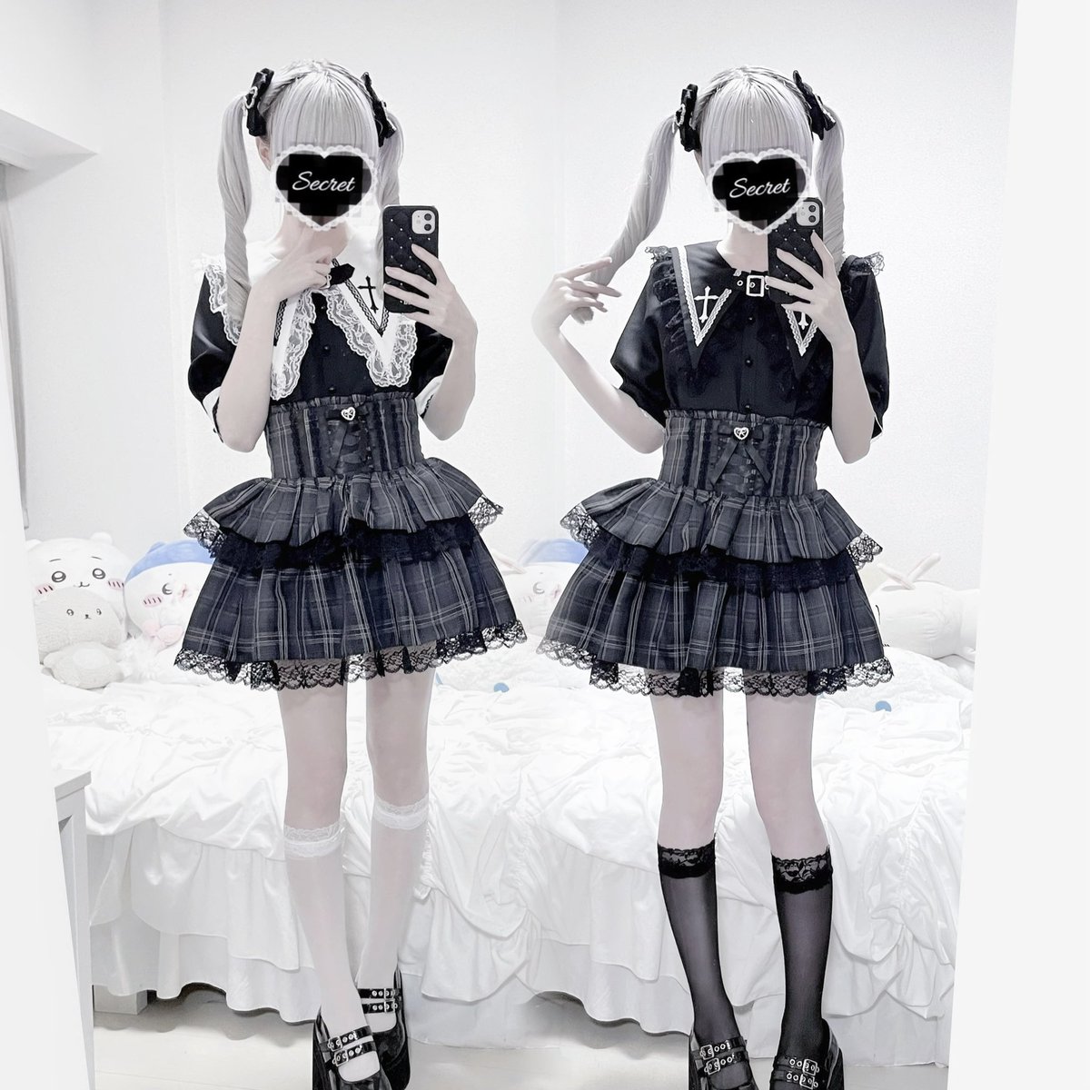 レメリ♡あま♡リメレ♡ 𝓡𝓮 𝓐𝓻𝓻𝓲𝓿𝓪𝓵 🦇 . 大きめの三角レース襟に、 オリジナルの