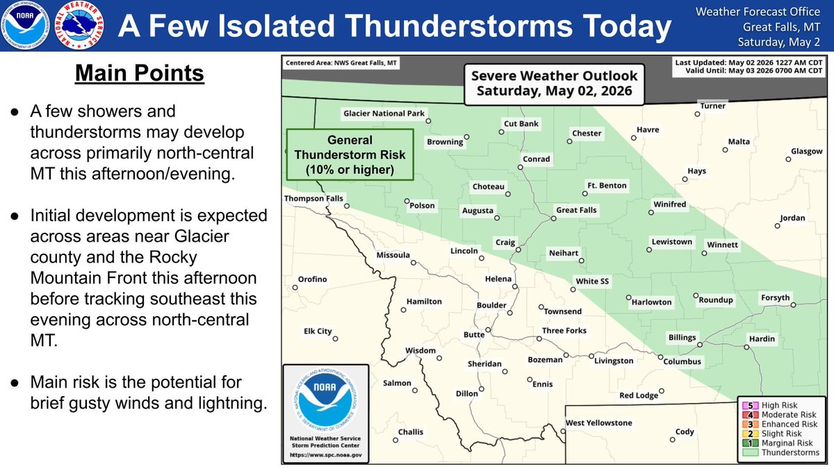 A few showers and thunderstorms may develop across primarily north ...
