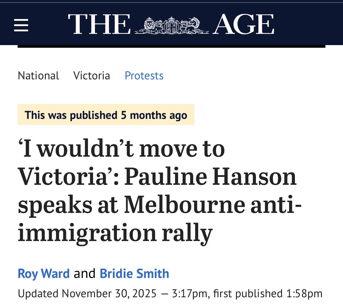 Pauline Hanson came to one of the most culturally diverse places on earth, stood up at an anti immigration rally and said she'd never live here, all whilst asking for your support. 

No wonder One Nation got buried in Nepean. 

We don't want her here either. 👏🏼