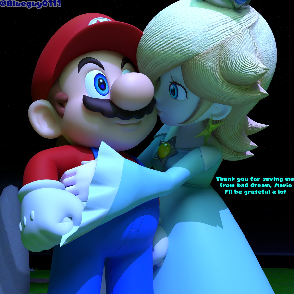 Blueguy0111's tweet image. She is fully recovered from bad dream and she thanks for helping her
#Supermario #Mario #Rosalina #MarioxRosalina